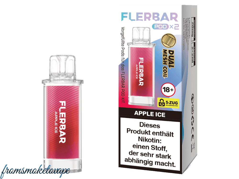 Apple Ice E-Zigarette Flerbar POD, 2 Stück Packung