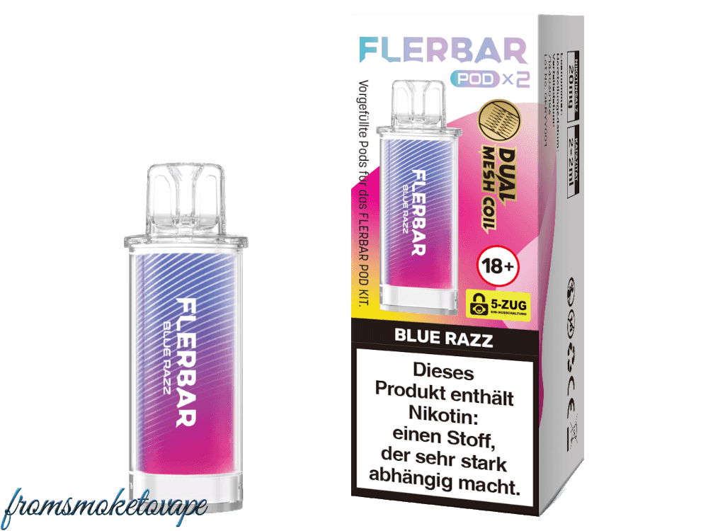 Blue Razz Flerbar POD E-Zigarette, 2 Stück Packung