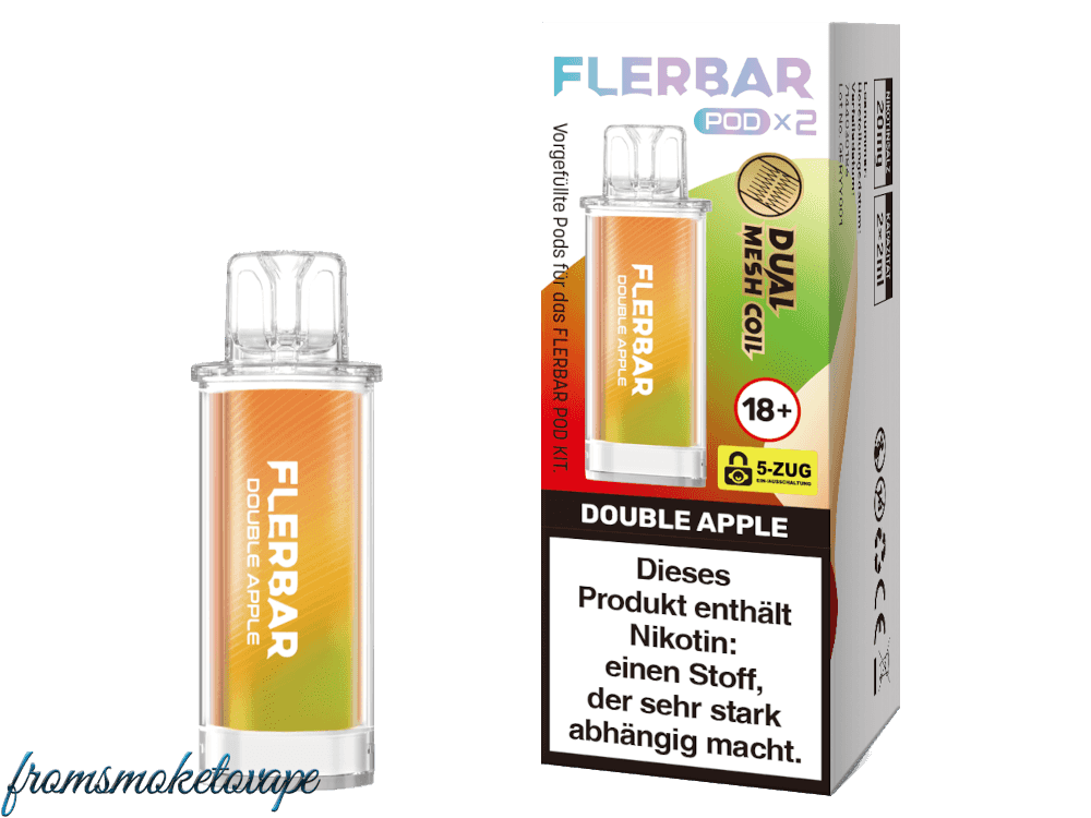 Double Apple Flerbar POD E-Zigarette, 2 Stück Packung