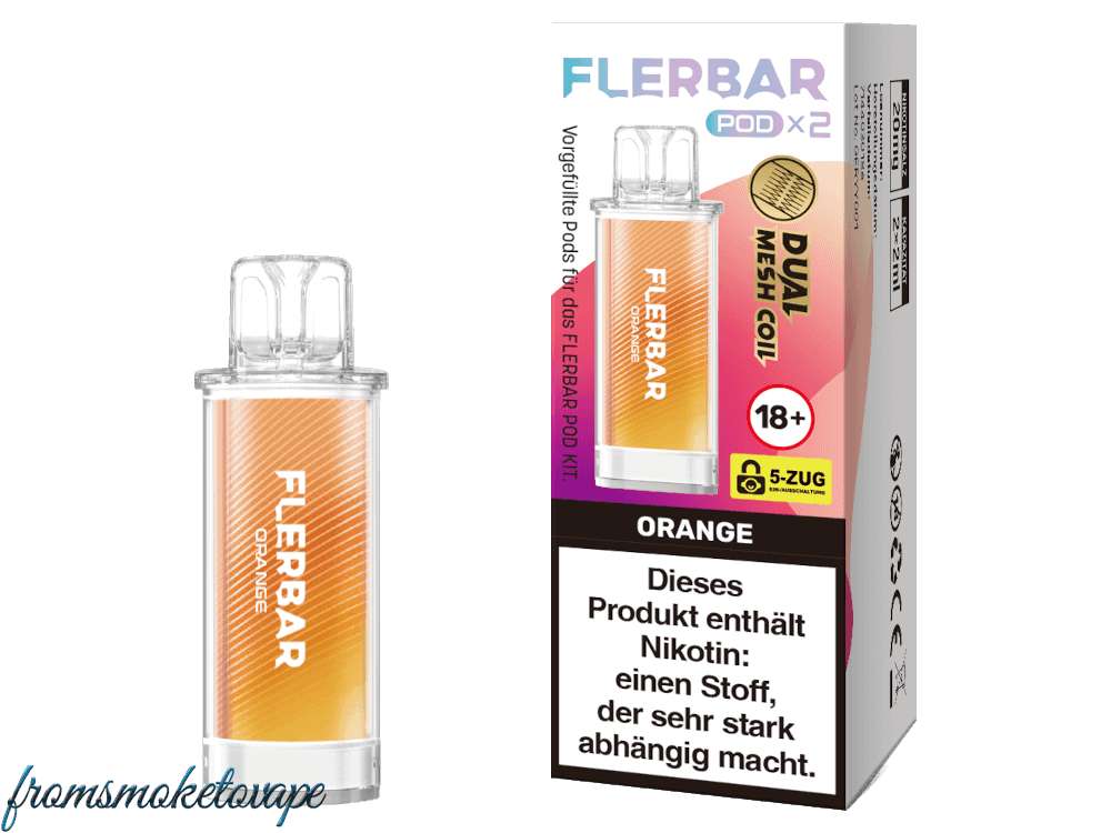 Flerbar POD Orange E-Zigarette, 2 Stück Packung