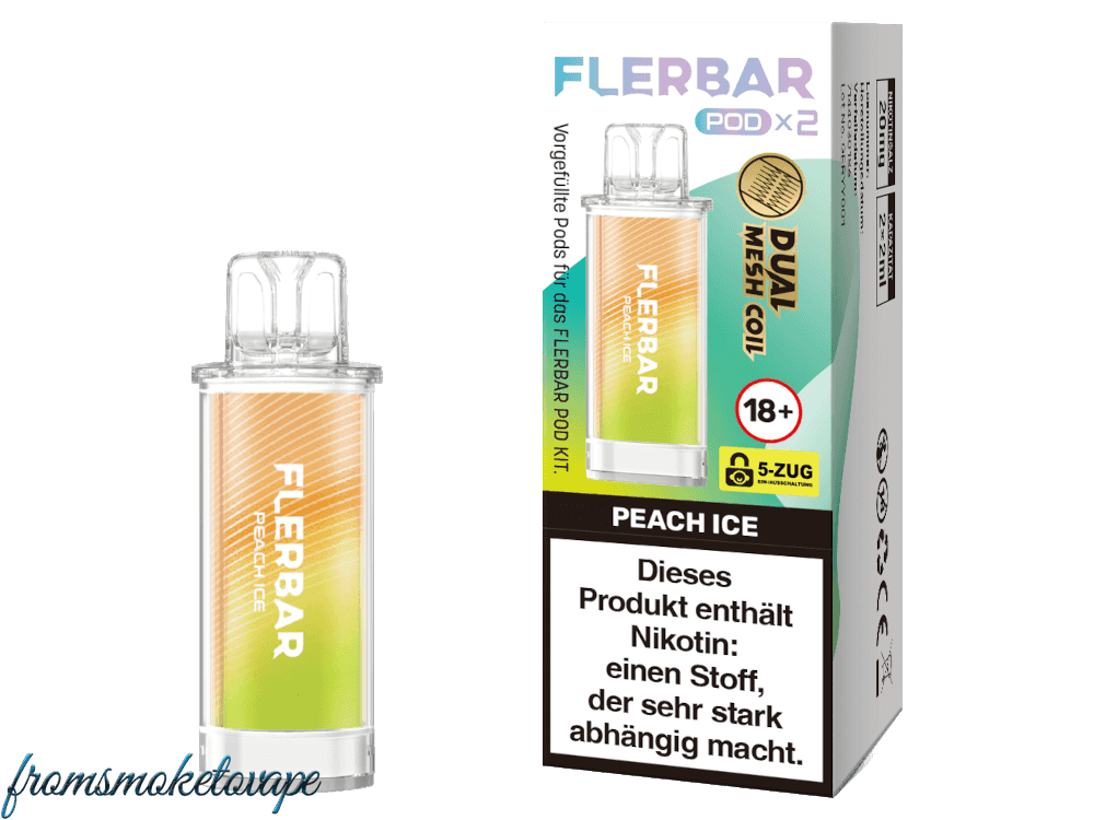 Peach Ice Flerbar POD E-Zigarette, 2 Stück Packung