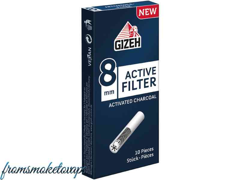 Gizeh Active Filter Aktiv-Kohle 8mm, 10 Stück Packung