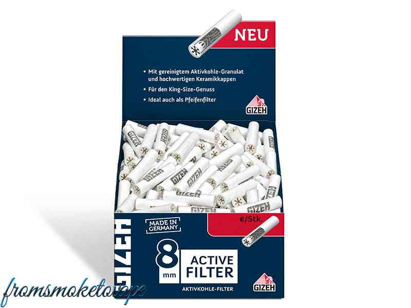 Gizeh Aktivkohlefilter 8mm Greifbox 200 Stück