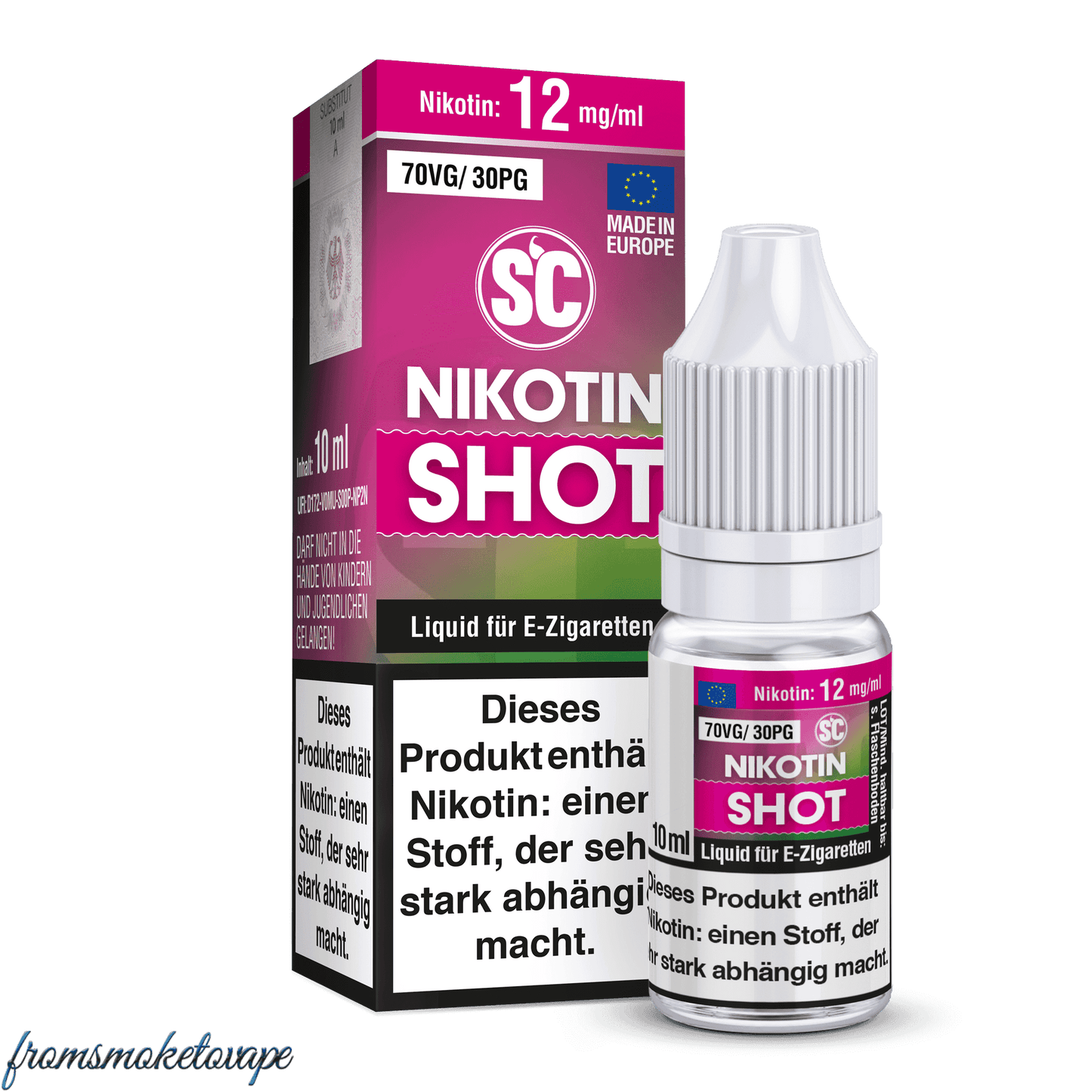 Nikotin Shot 12mg/ml, 10ml Flasche, 70VG/30PG