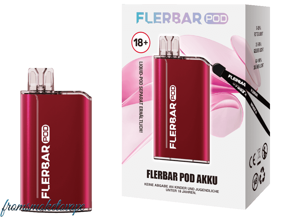 Rot - Flerbar Akku 500 mAh E-Zigarette