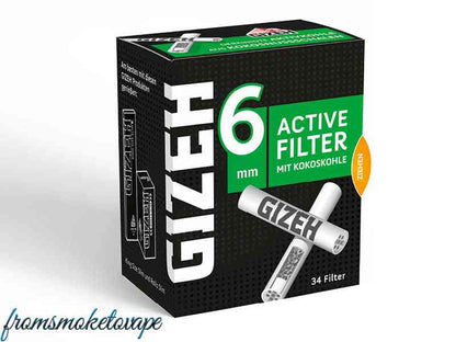 Gizeh Black Filter 6mm Aktiv-Kohle, 34 Stück Packung