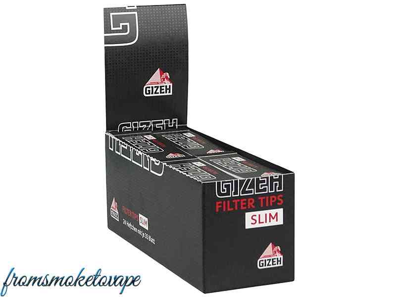 Gizeh Black Filter Tips Slim Box, 24 Hefte je 35 Blatt